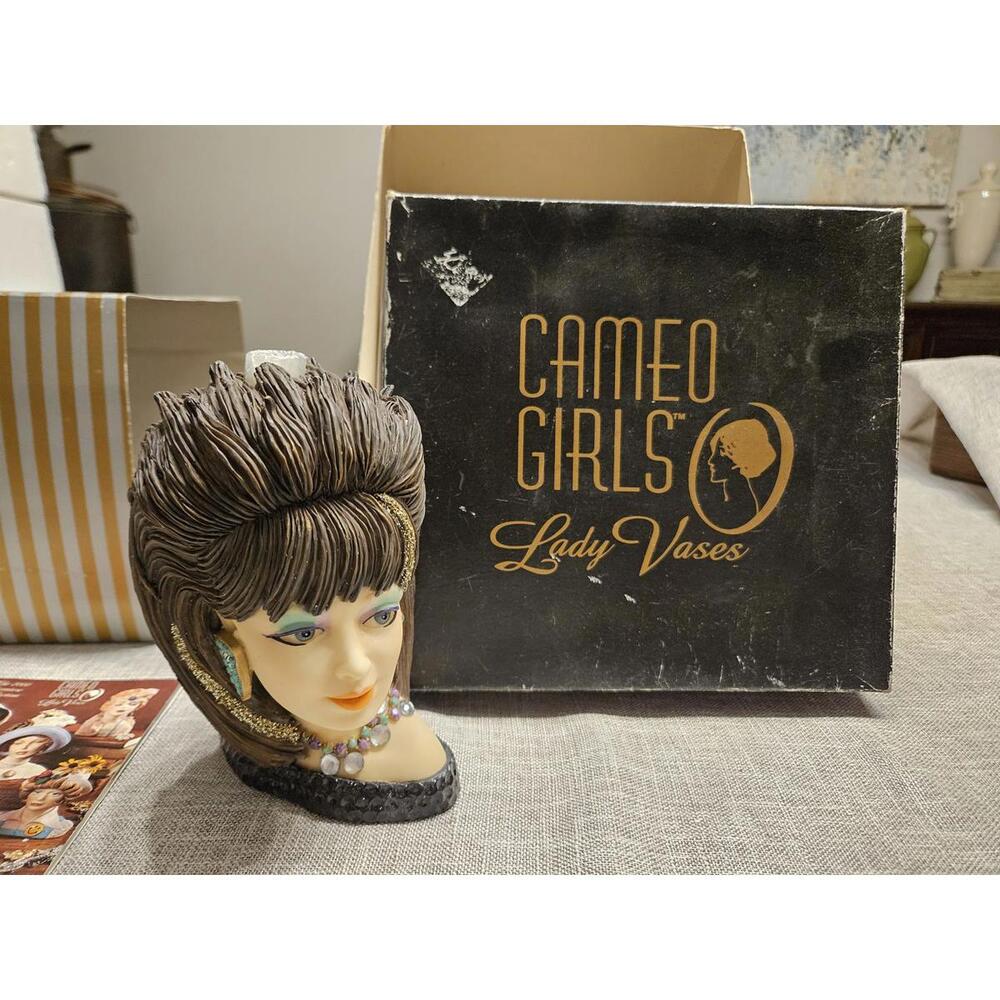 Cameo Girls Lady Head Vase NIB
